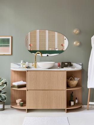 Natural oak bathroom