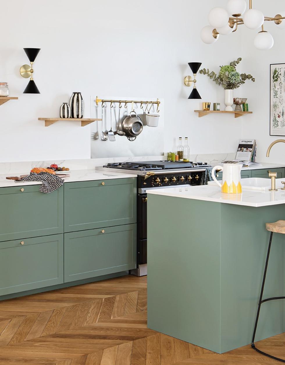Shaker-kitchen in Green 03 - Vert de gris