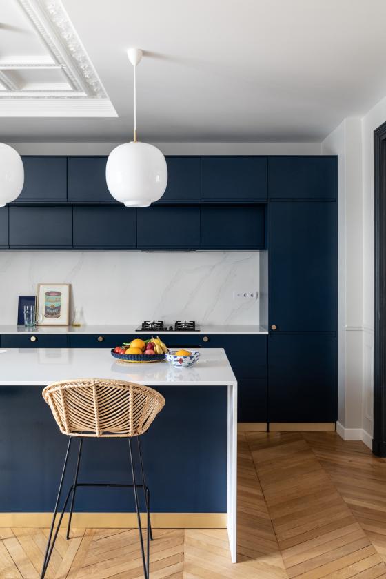Modulare Küche Blau 02 - Bleu nuit aus IKEA Korpussen