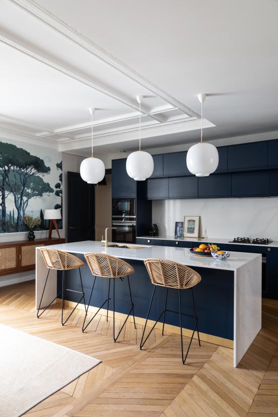 Modulare Küche Blau 02 - Bleu nuit aus IKEA Korpussen