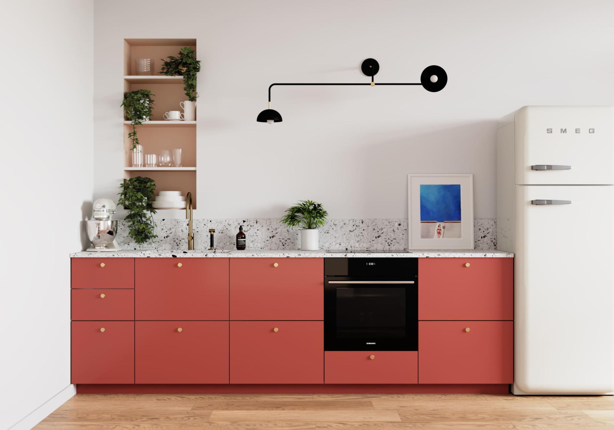 Küche mit Terrazzo-Arbeitsplatte