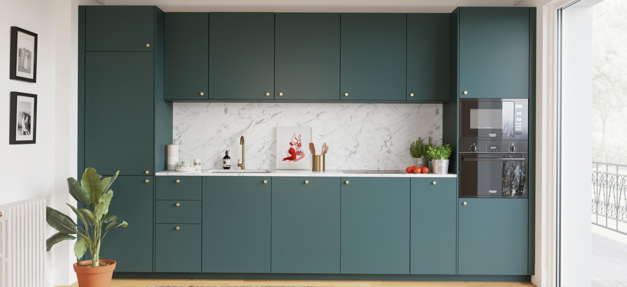 Modulare Küche in Blau 05 - Bleu paon aus IKEA Korpussen