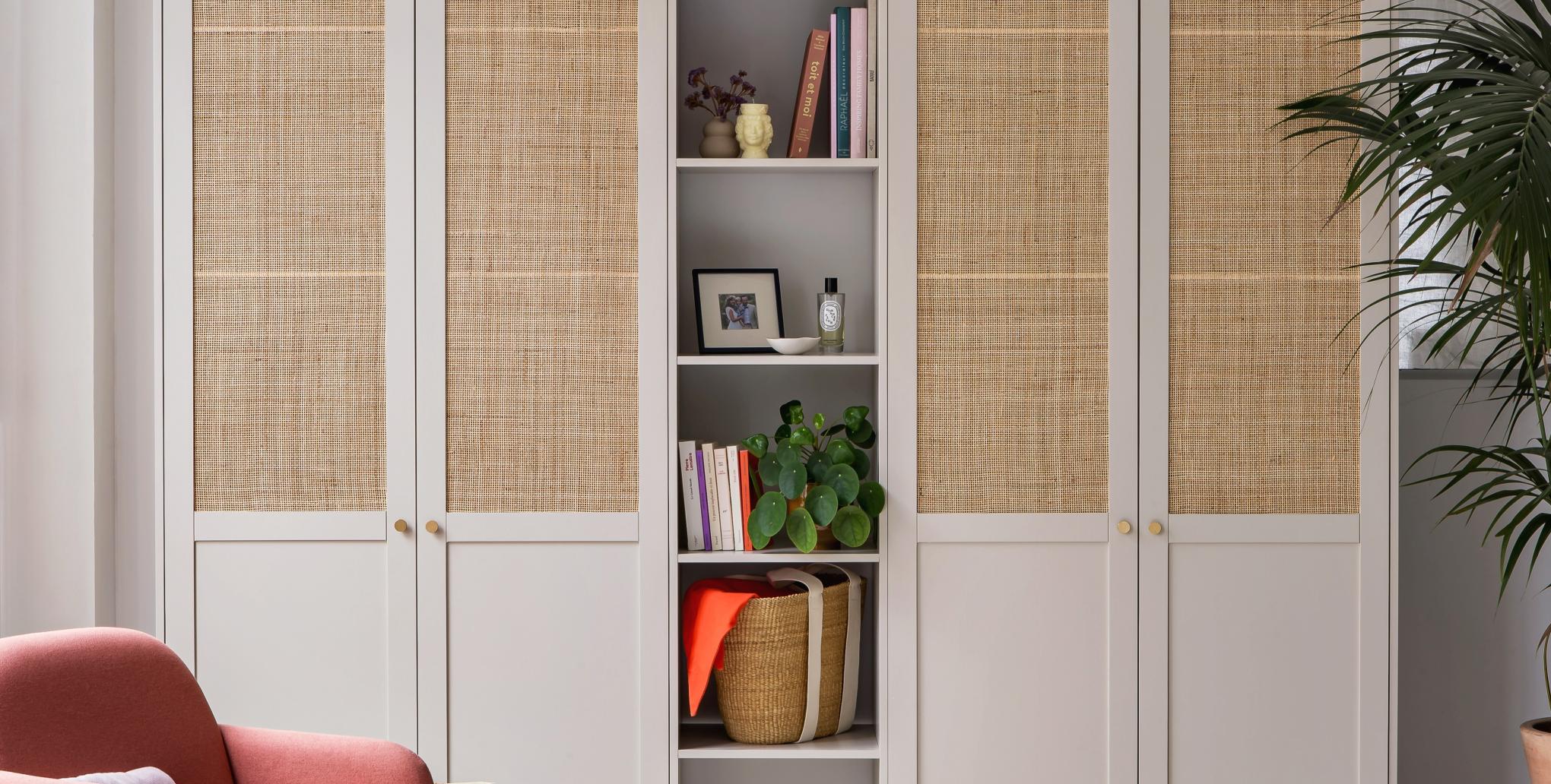 Raphia Kleiderschrank in Lin