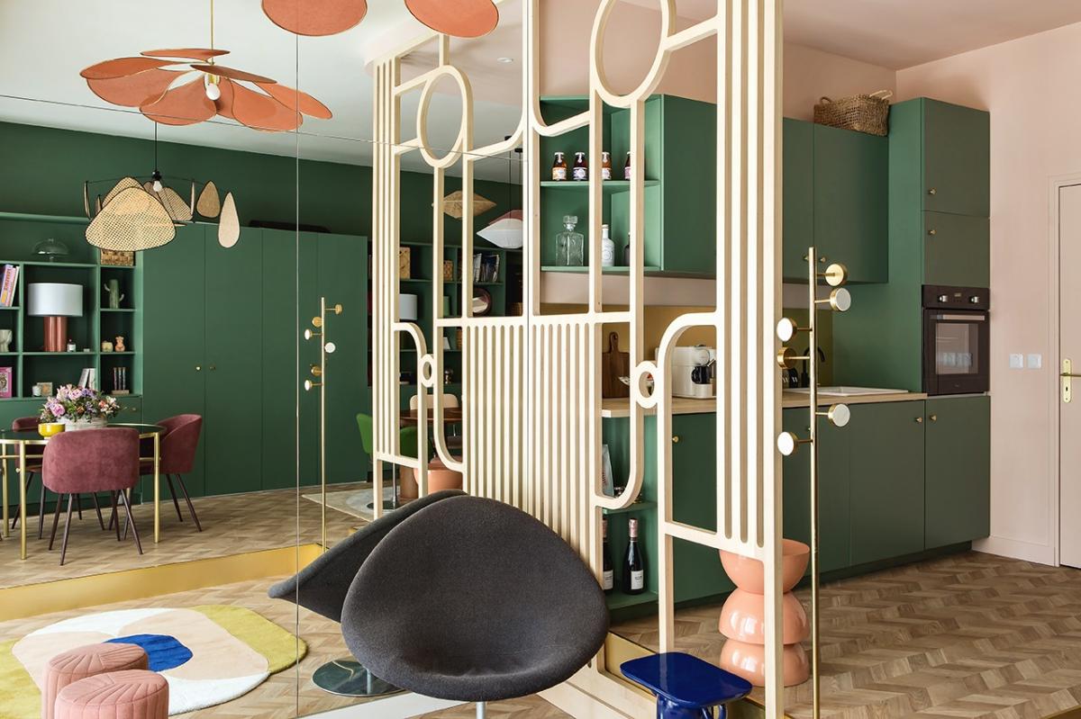 Kitchen bookcase in Green 03 - Vert de gris