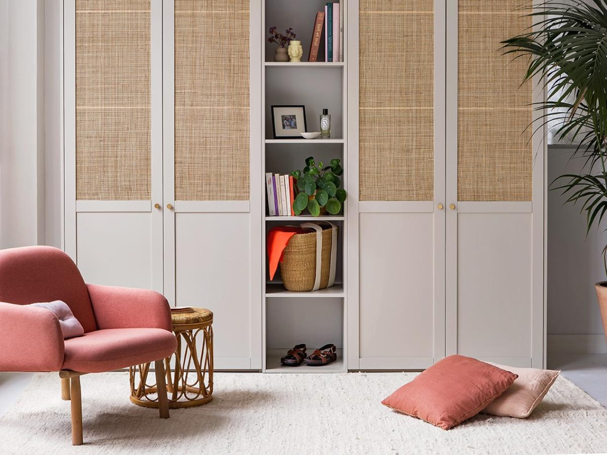 Raphia Kleiderschrank in Lin