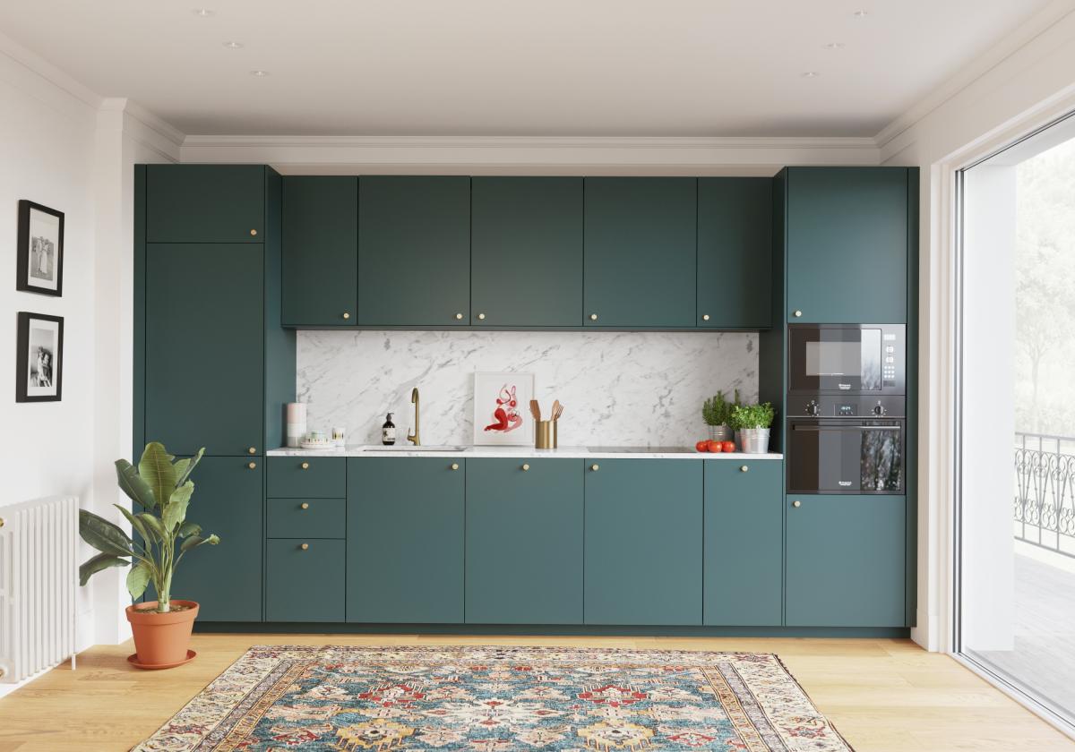 Modulare Küche in Blau 05 - Bleu paon aus IKEA Korpussen