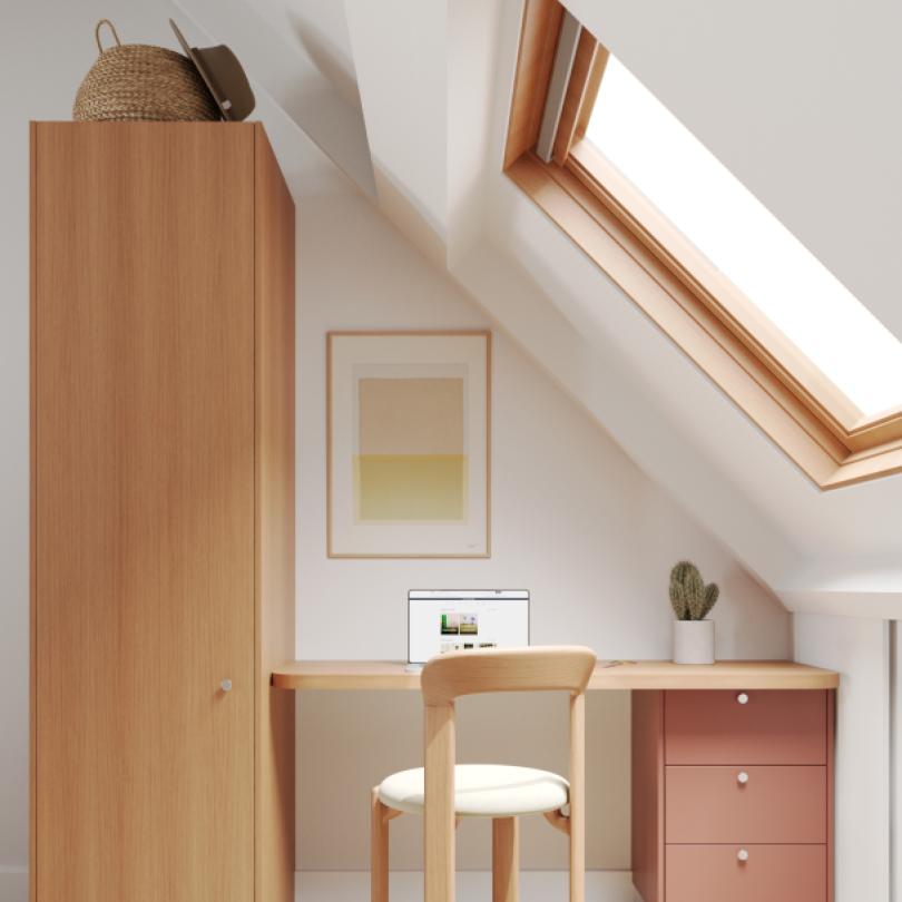 Honey oak Curved desk top