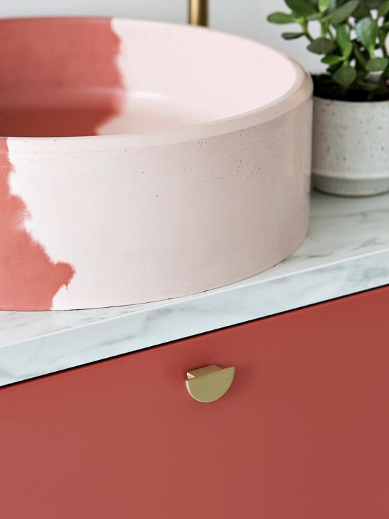 vasque béton ciré rose